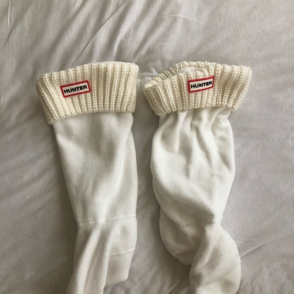 HUNTER tall socks white